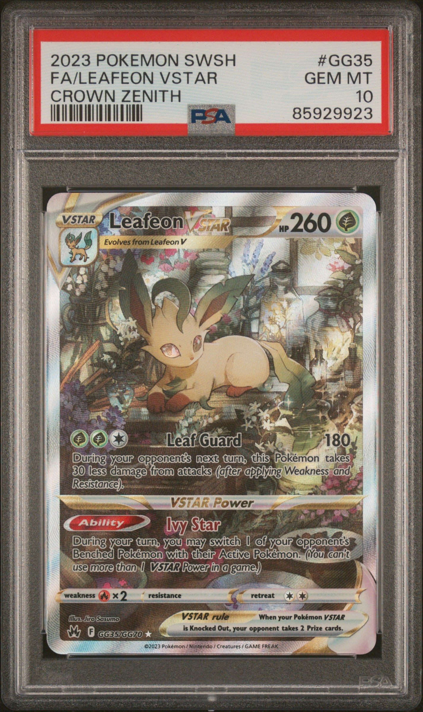 Leafeon Vstar GG35/GG70 Sword Shield Crown Zenith Pokemon PSA 10