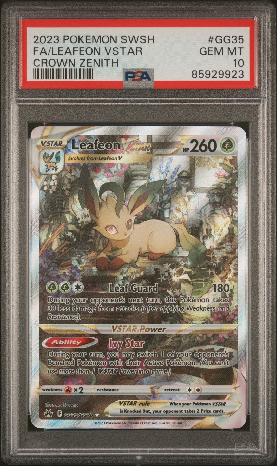 Leafeon Vstar GG35/GG70 Sword Shield Crown Zenith Pokemon PSA 10