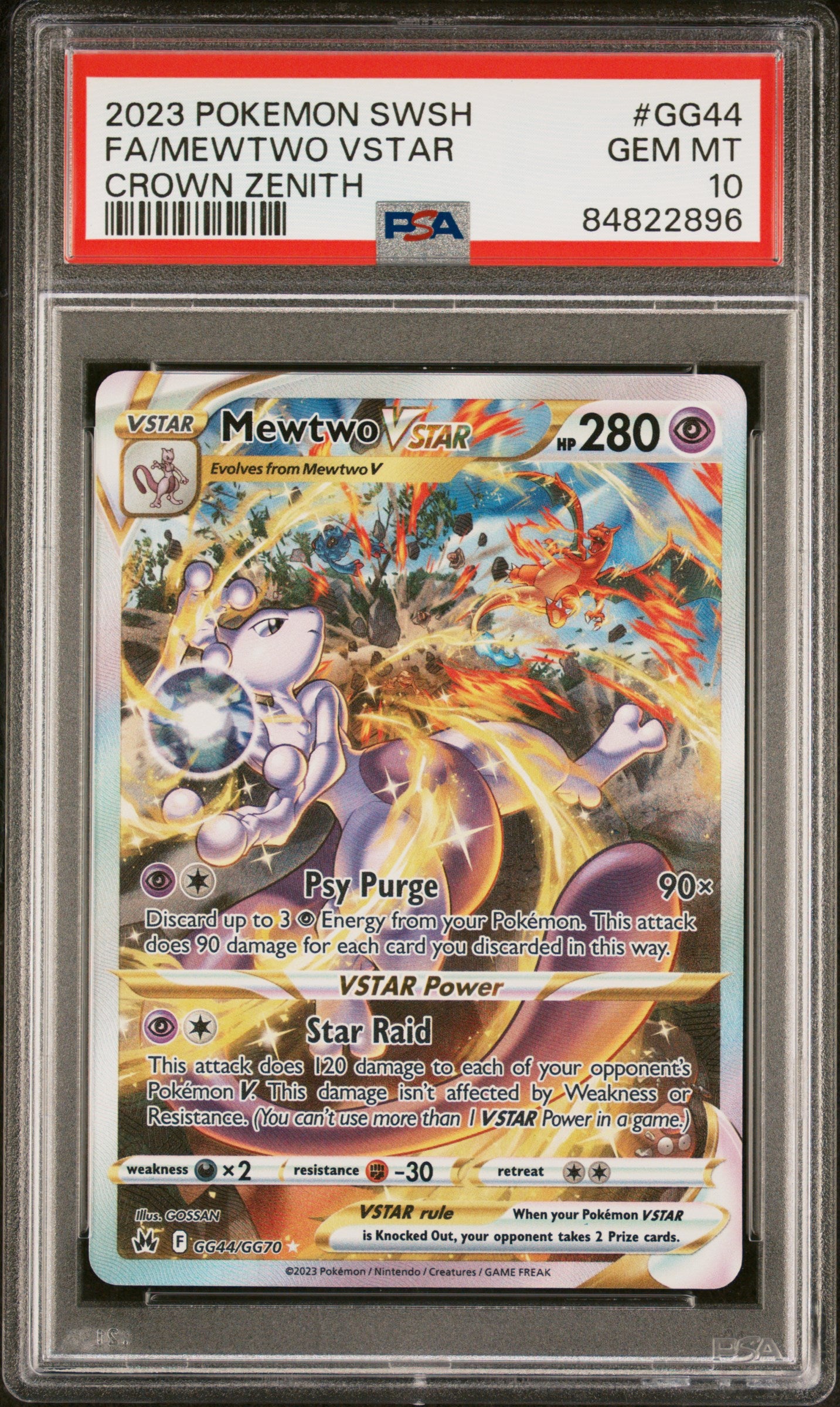 Mewtwo Vstar GG44/GG70 Sword Shield Crown Zenith Pokemon PSA 10