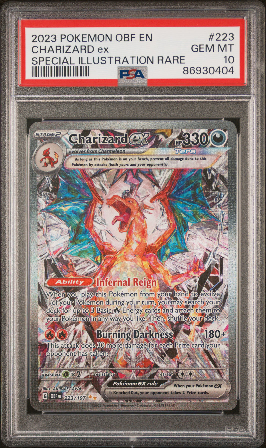 Charizard EX 223/197 Special Illustration Rare Pokemon PSA 10