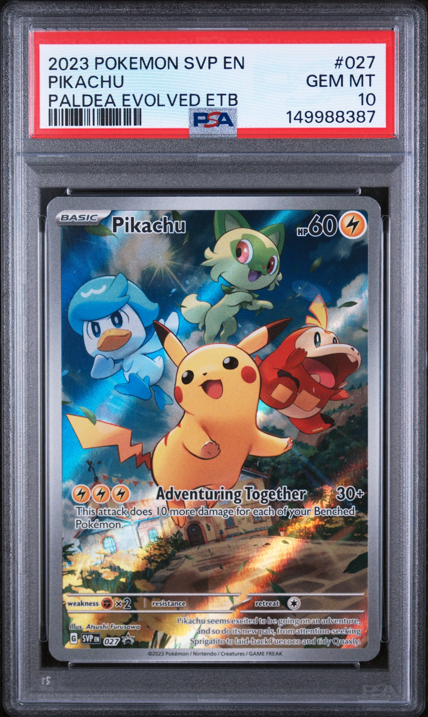 Pikachu 027 Paldea Evolved Elite Trainer Box Sv Black Star Promo Pokemon PSA 10