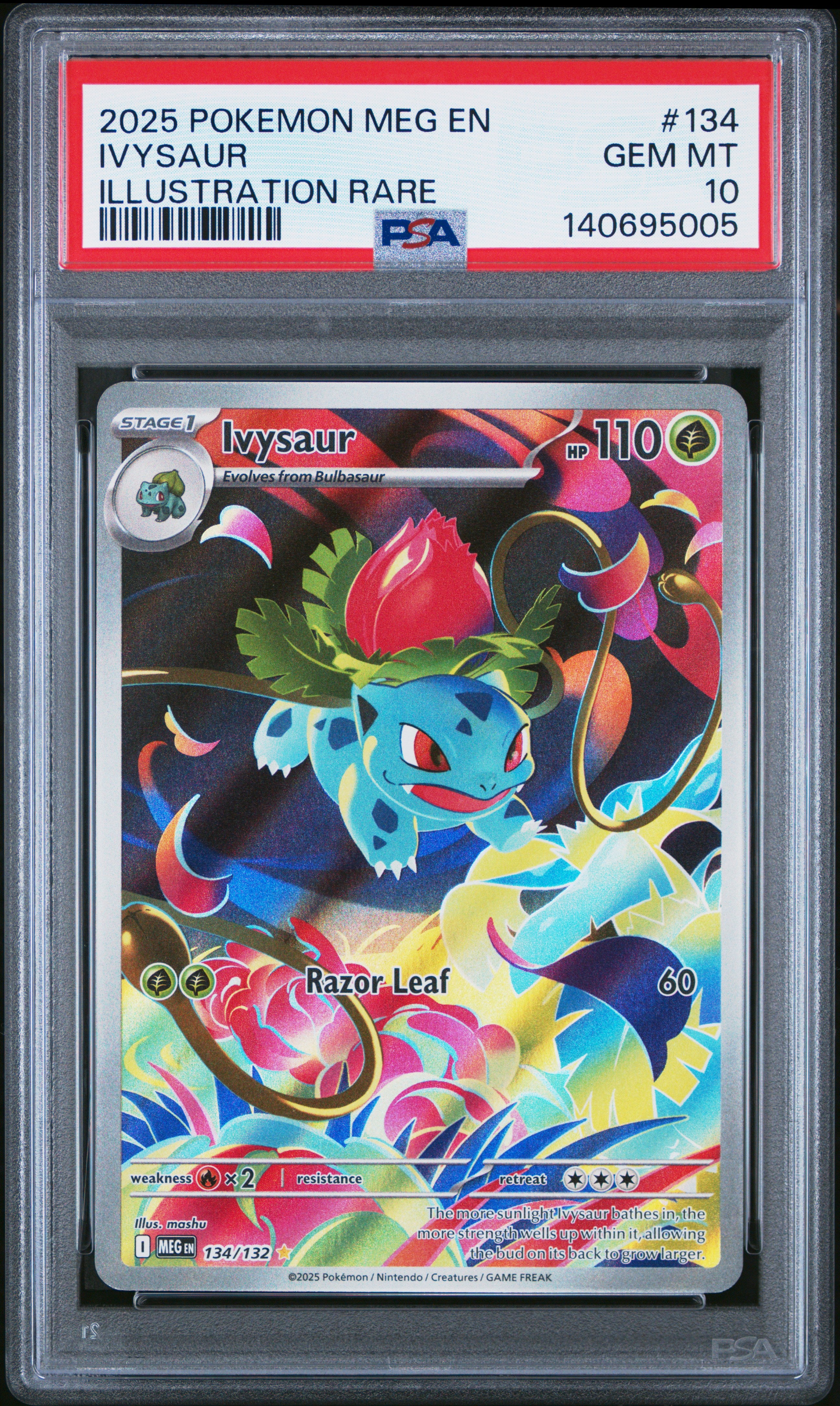 Ivysaur 134/132 Illustration Rare Mega Evolution Pokemon PSA 10