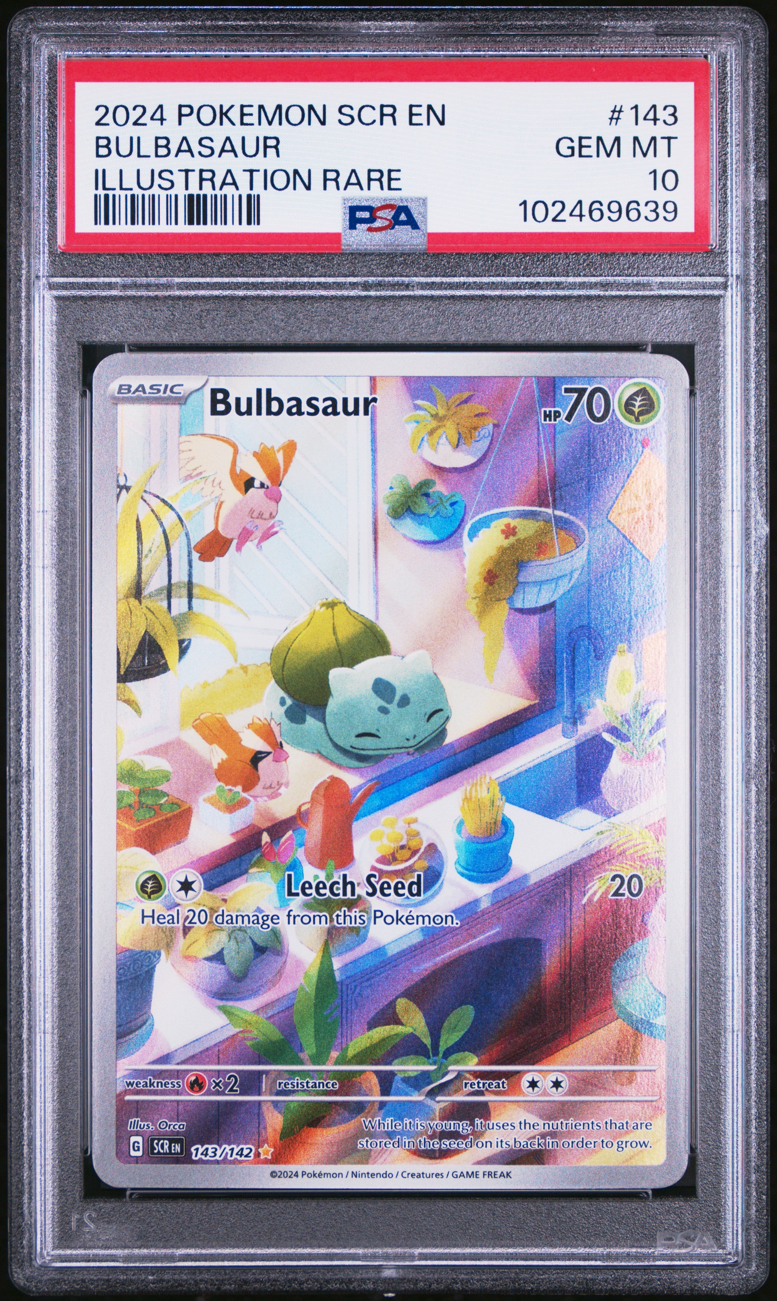 Bulbasaur 143/142 Illustration Rare Stellar Crown Pokemon PSA 10