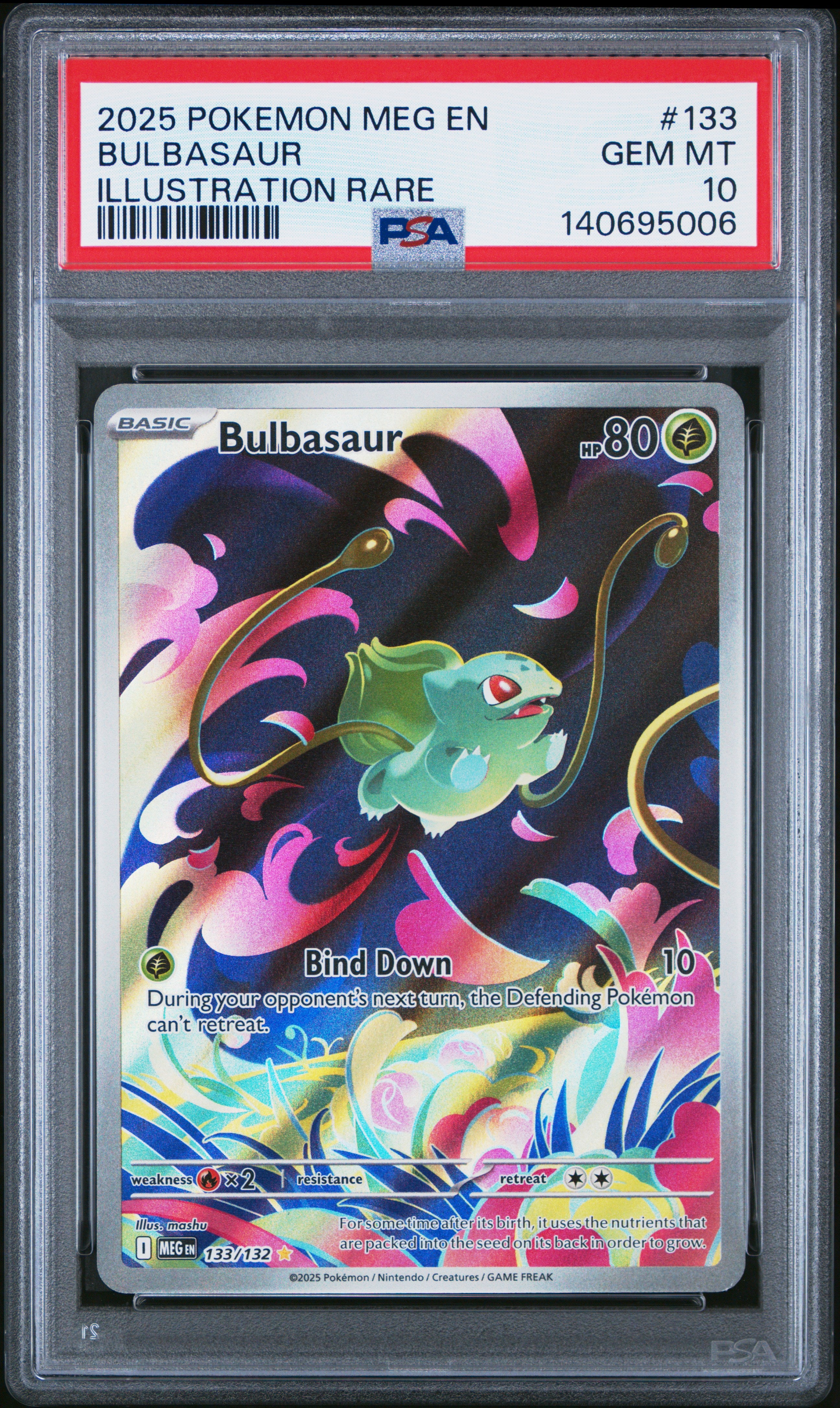 Bulbasaur 133/132 Illustration Rare Mega Evolution Pokemon PSA 10