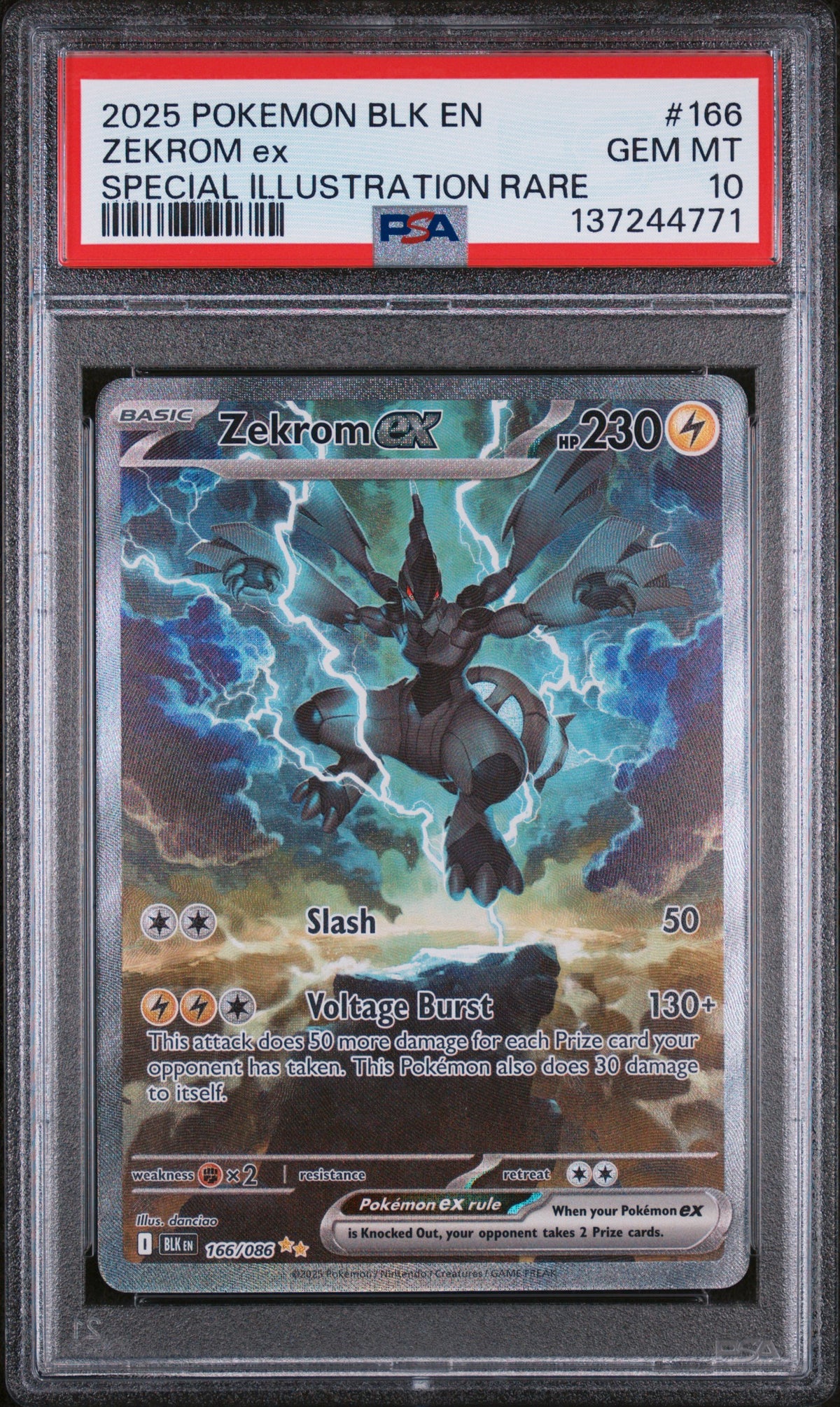 Zekrom EX 166/086 Special Illustration Rare Black Bolt Pokemon PSA 10