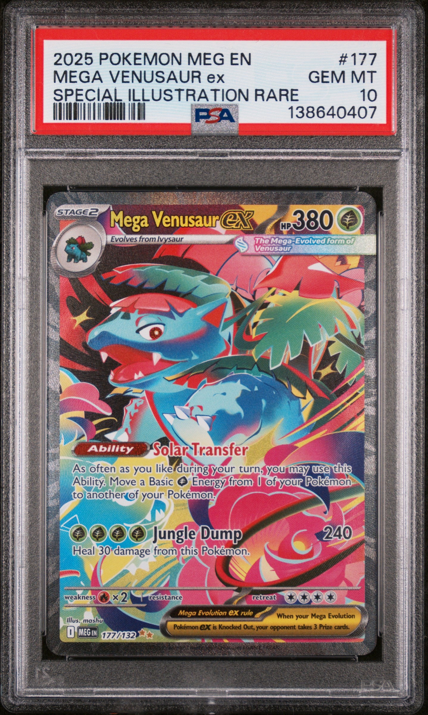 Mega Venusaur EX 177/132 Special Illustration Rare Mega Evolution Pokemon PSA 10