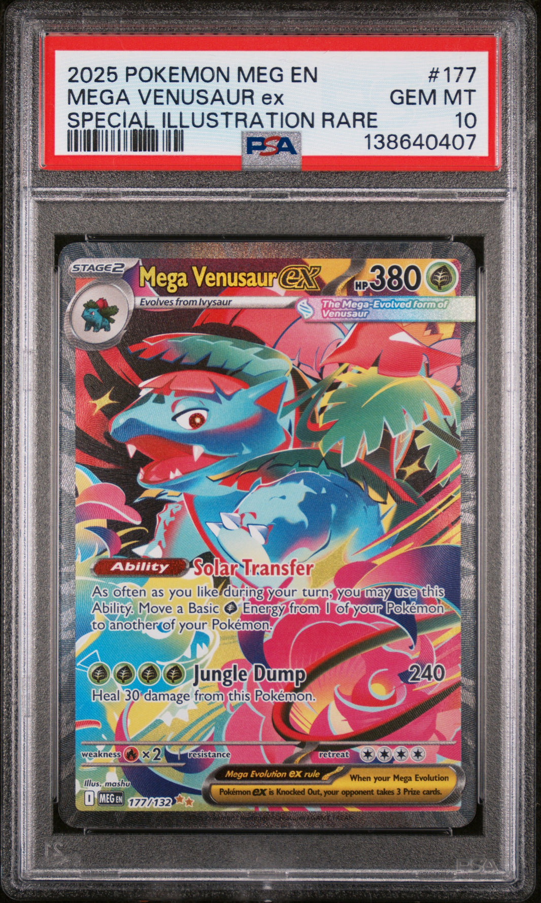 Mega Venusaur EX 177/132 Special Illustration Rare Mega Evolution Pokemon PSA 10