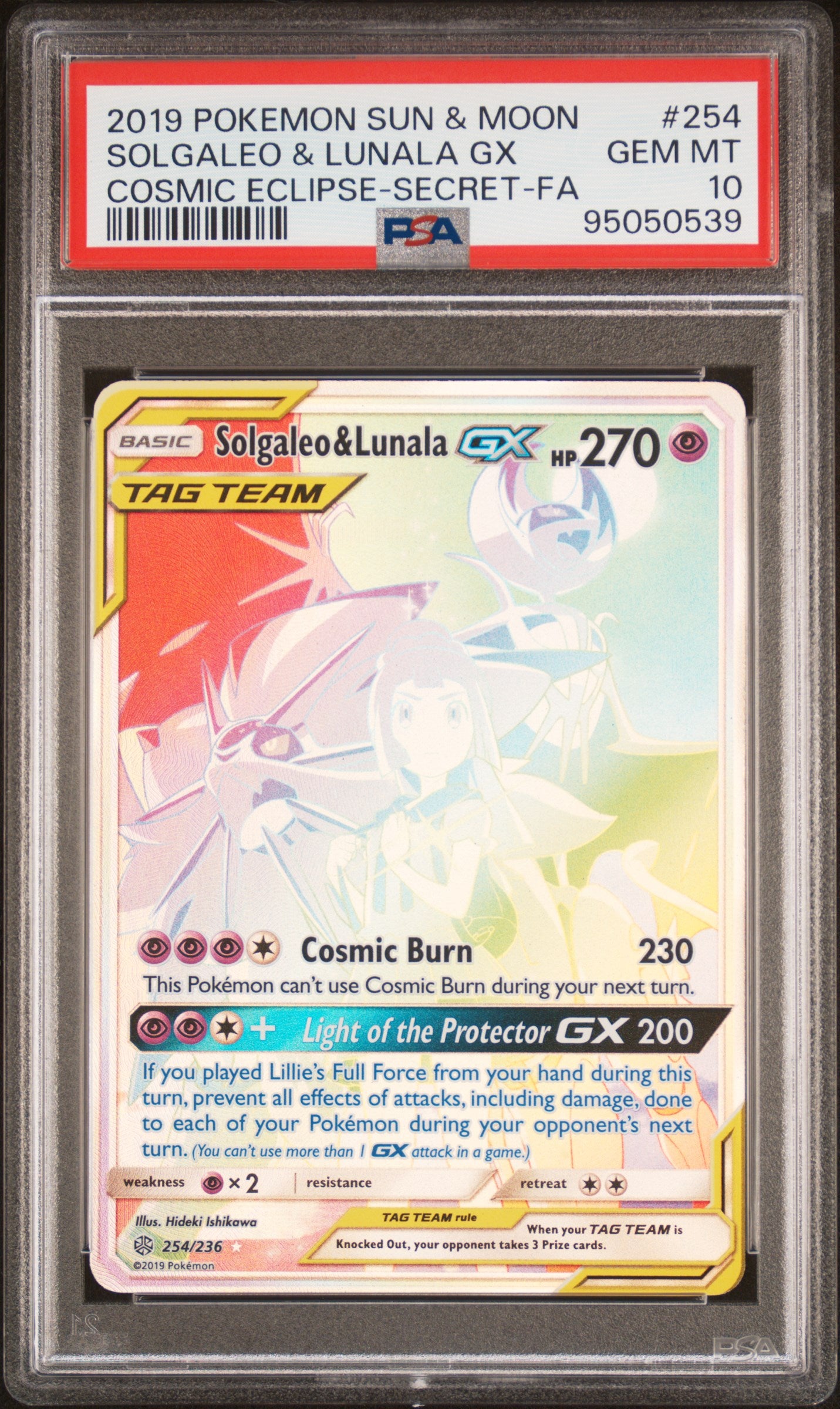Solgaleo & Lunala Gx 254/236 Secret Cosmic Eclipse Pokemon PSA 10