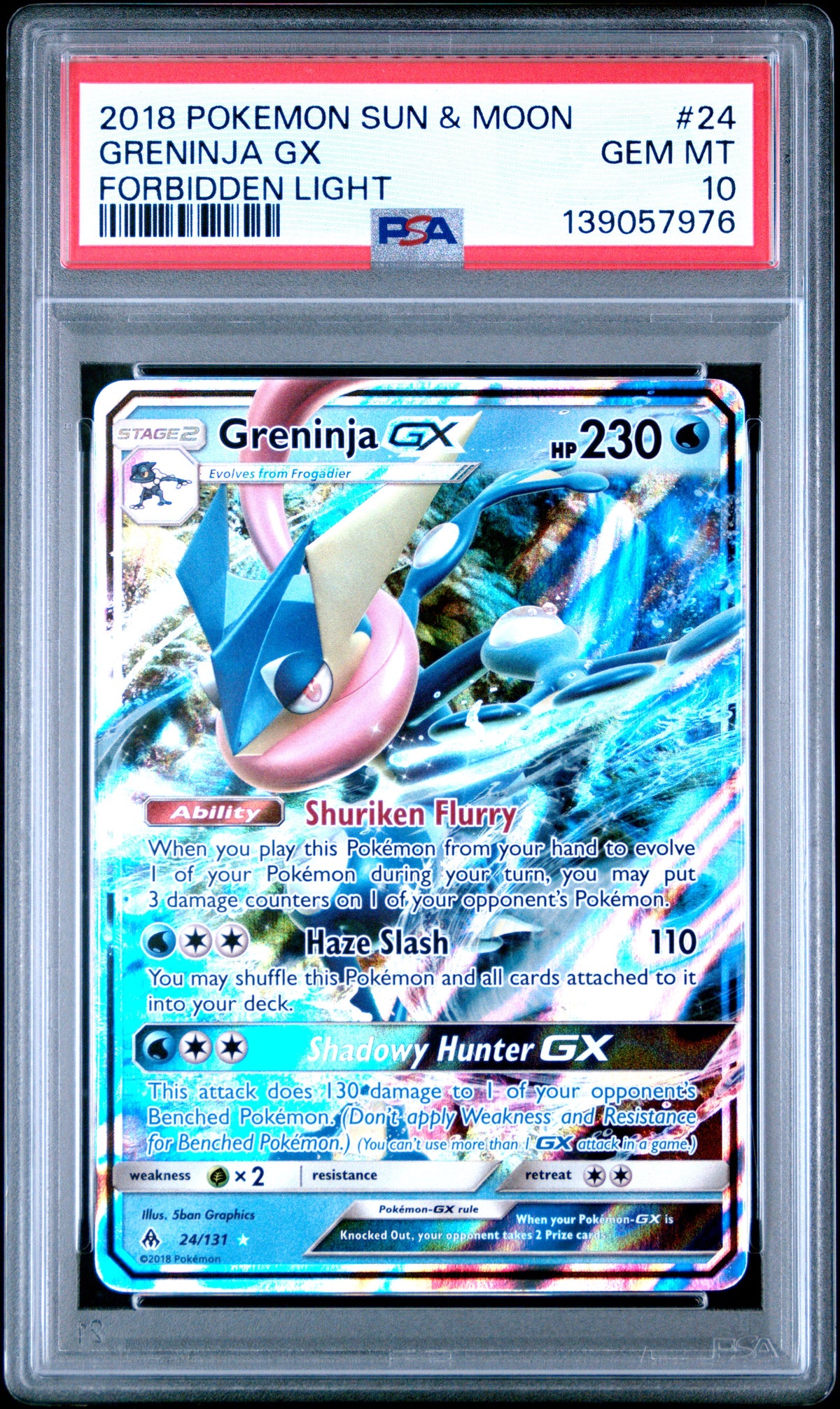 Greninja Gx 24/131 Forbidden Light Pokemon PSA 10