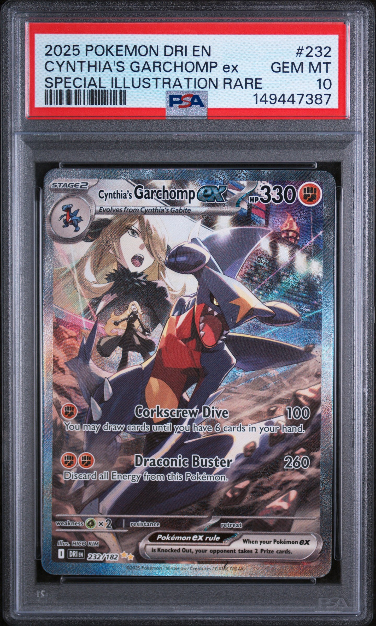 Cynthia's Garchomp EX 232/182 Special Illustration Rare Pokemon PSA 10