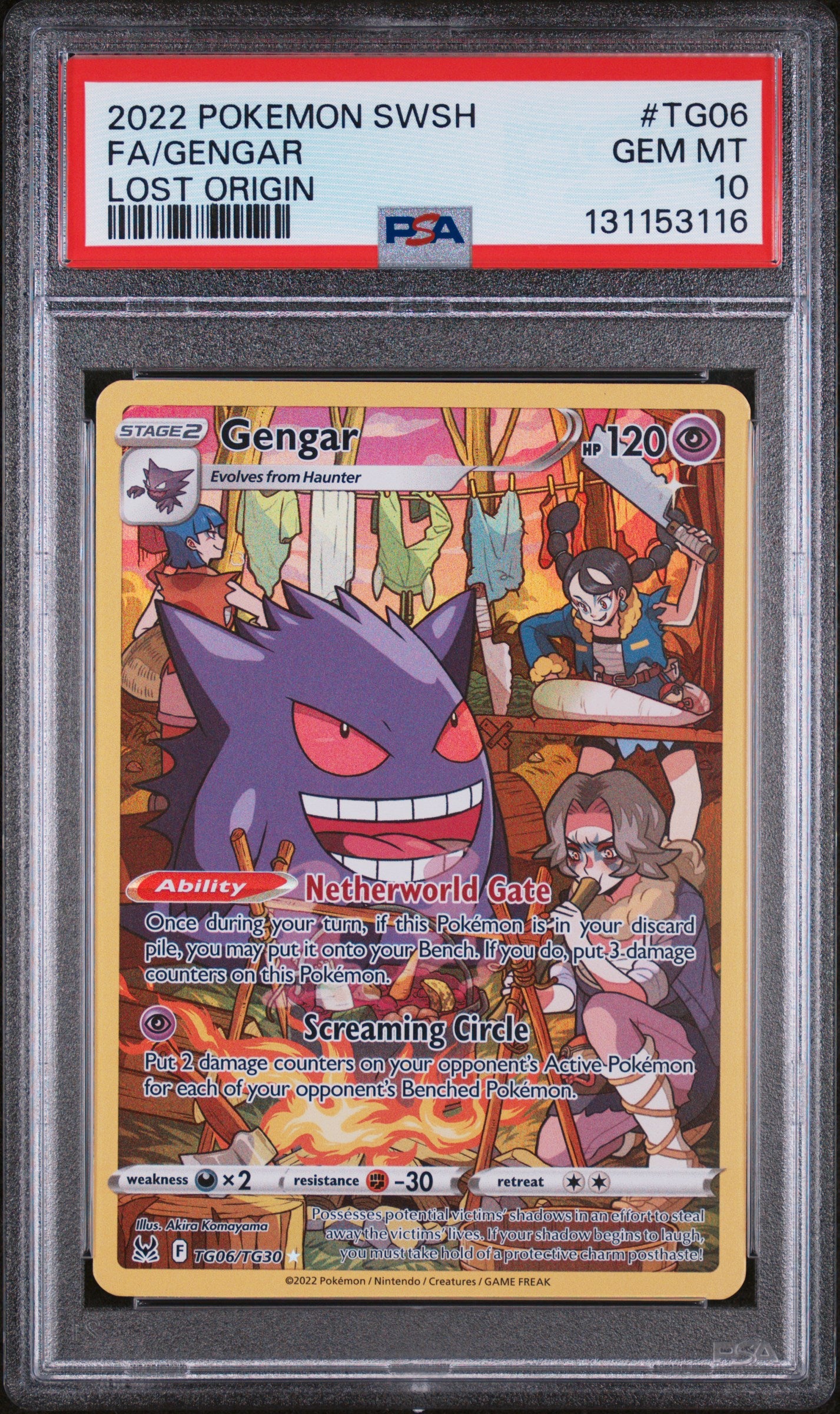 Gengar TG06/TG30 Lost Origin Pokemon PSA 10