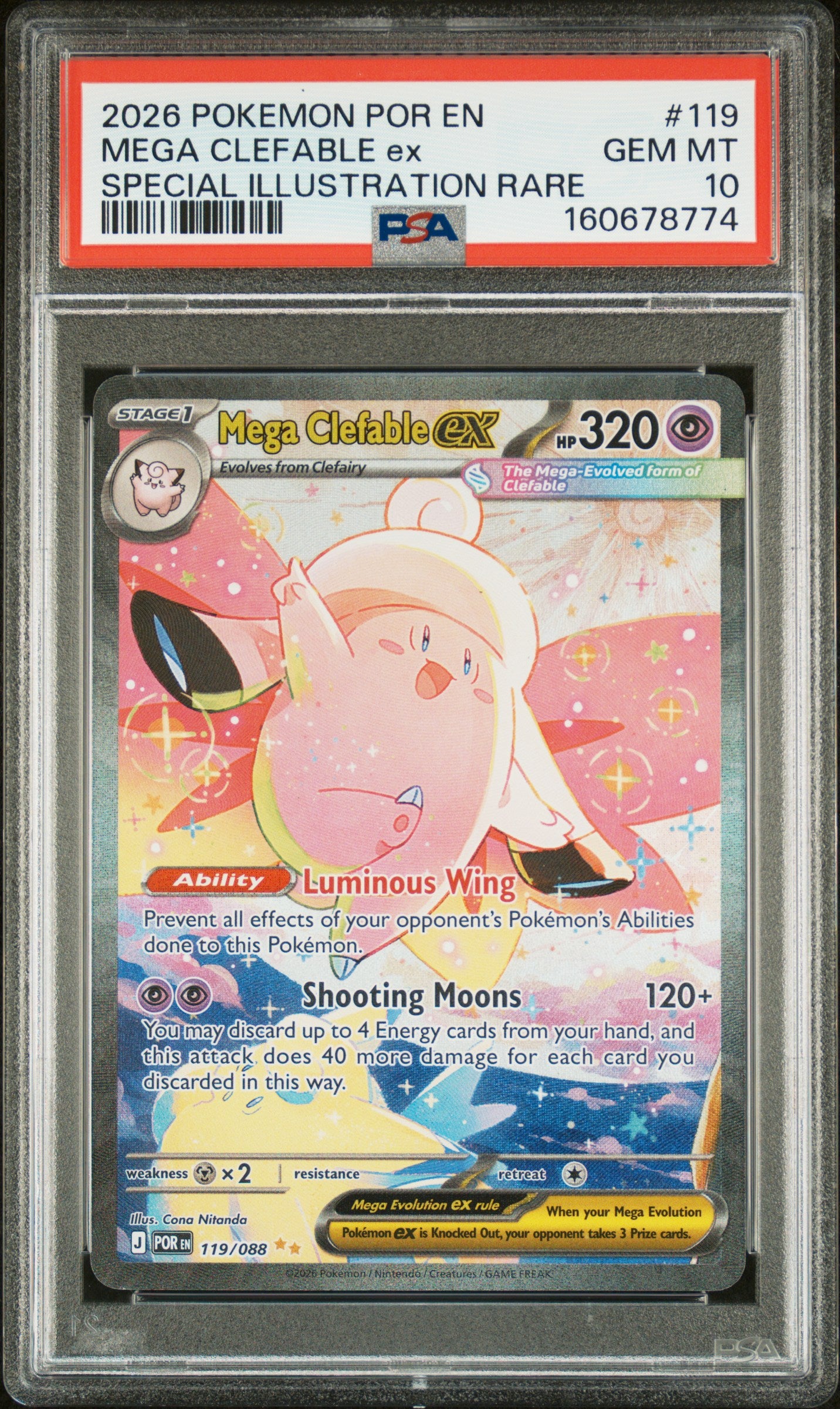 Mega Clefable EX 119 Special Illustration Rare Pokemon PSA 10
