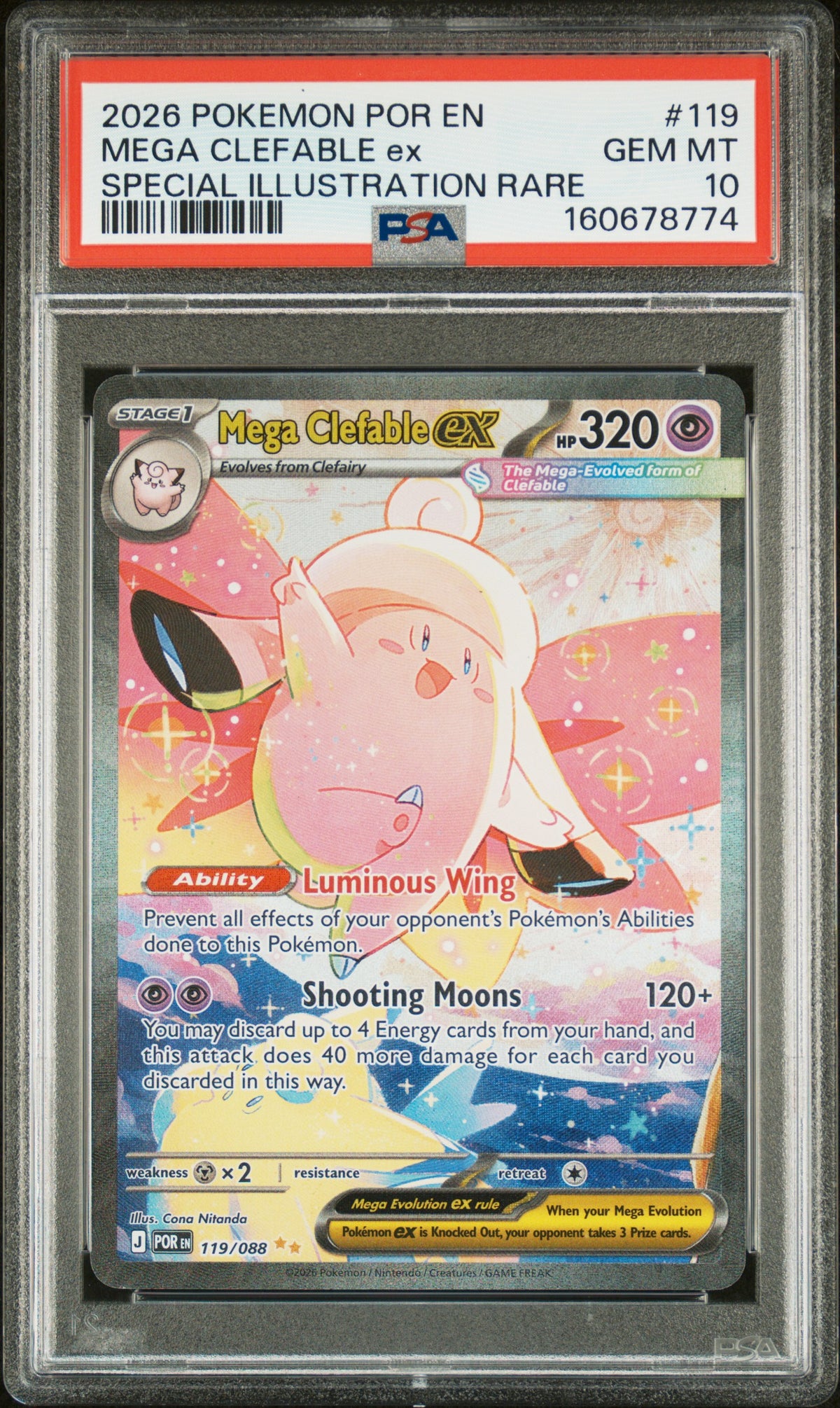 Mega Clefable EX 119 Special Illustration Rare Pokemon PSA 10