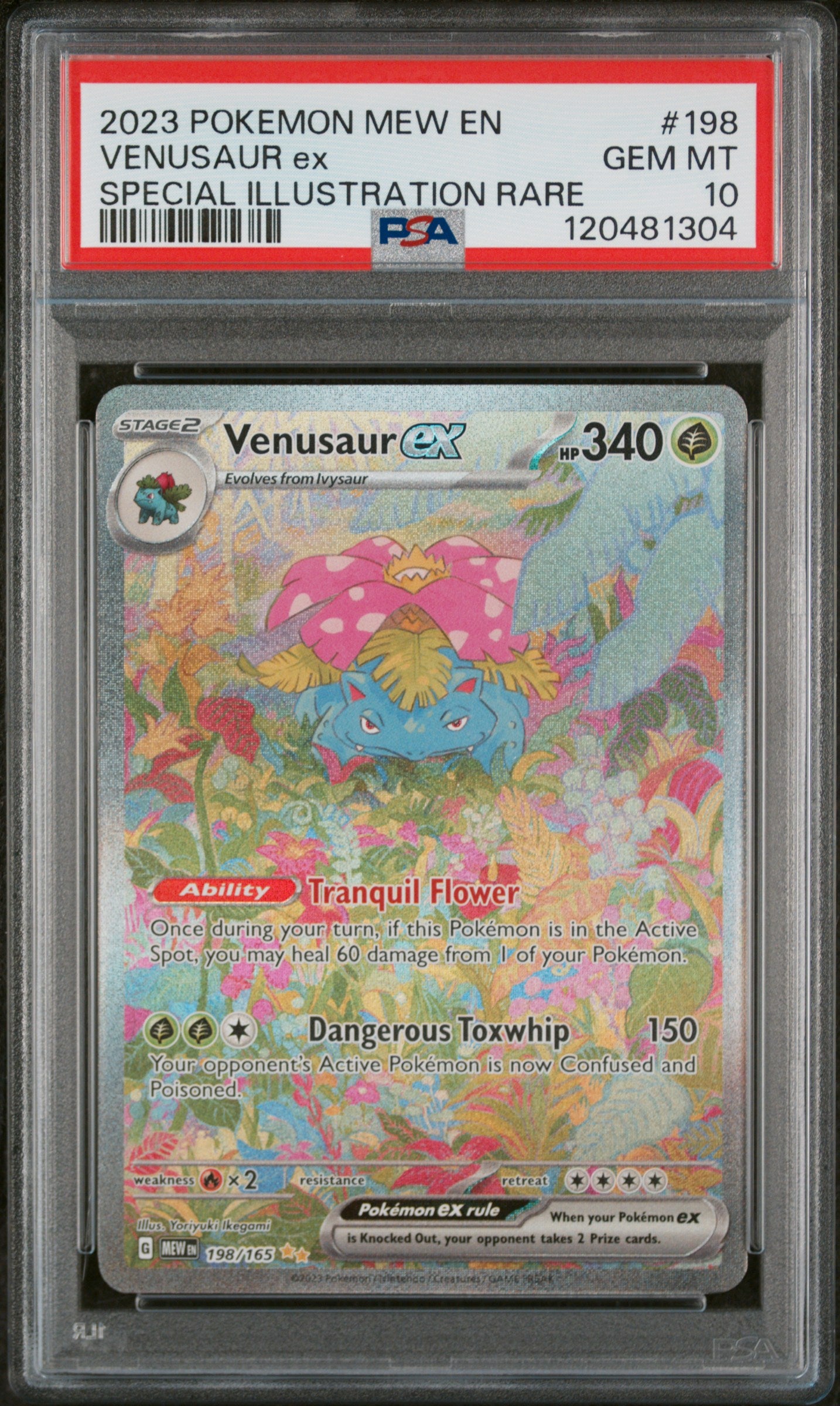Venusaur EX 198/165 Special Illustration Rare 151 Pokemon PSA 10