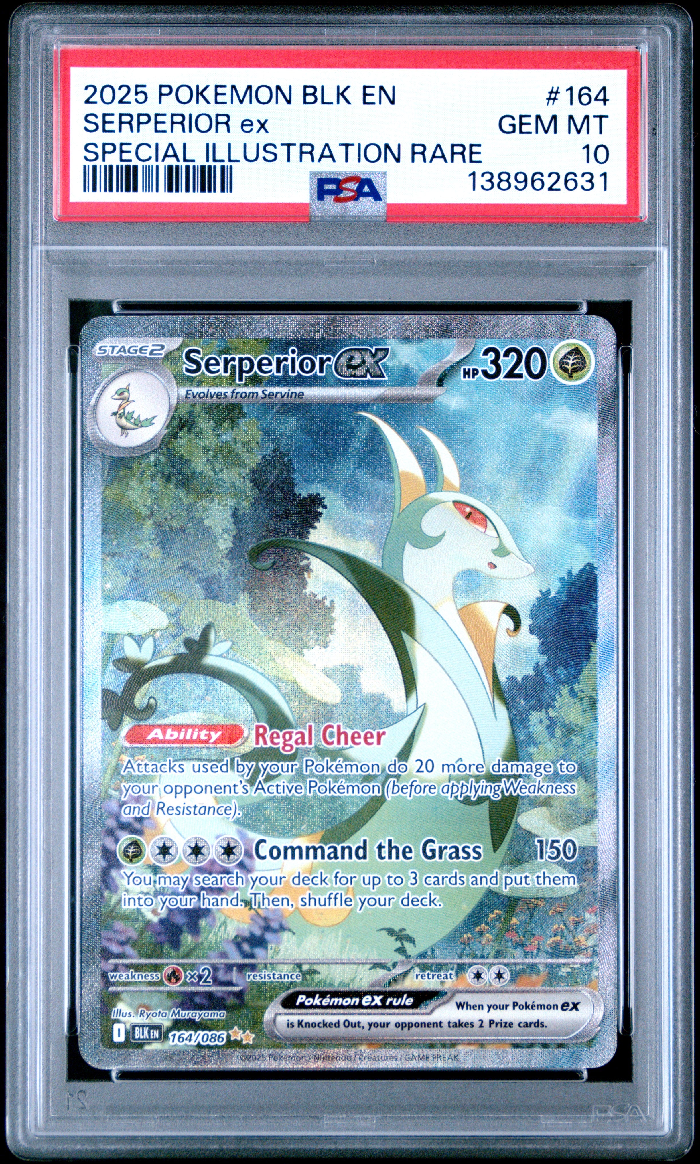 Serperior EX 164/086 Special Illustration Rare Black Bolt Pokemon PSA 10
