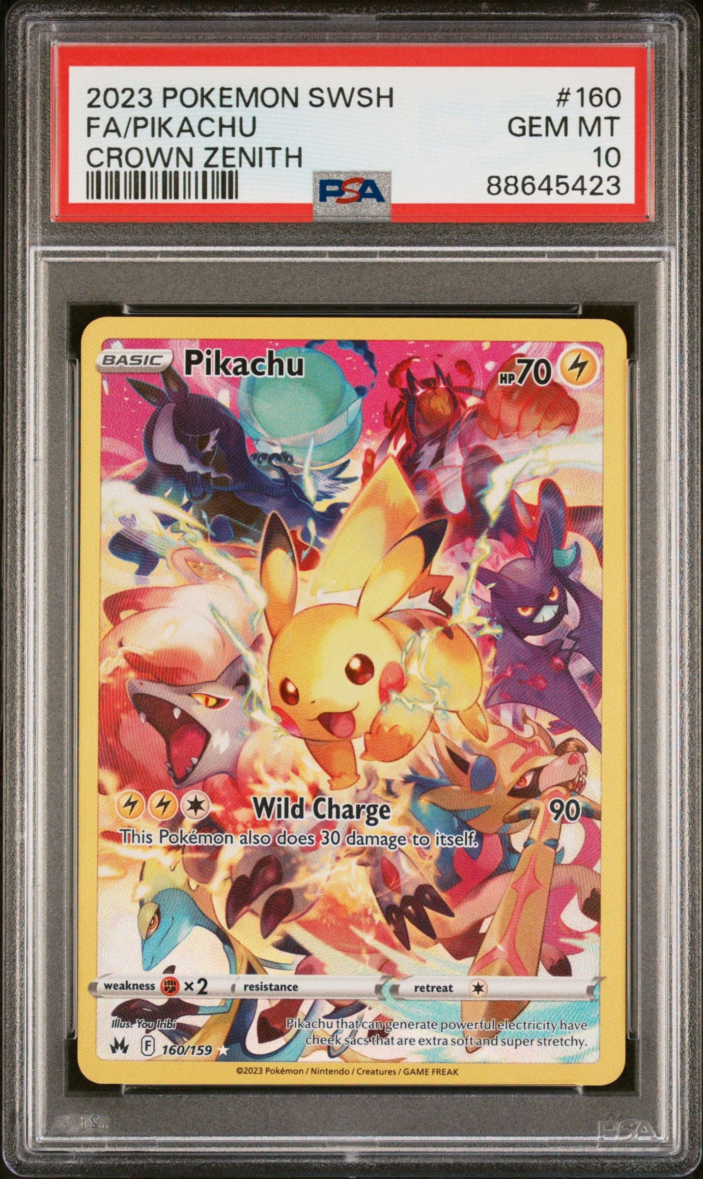 Pikachu 160/159 Sword Shield Crown Zenith Pokemon PSA 10