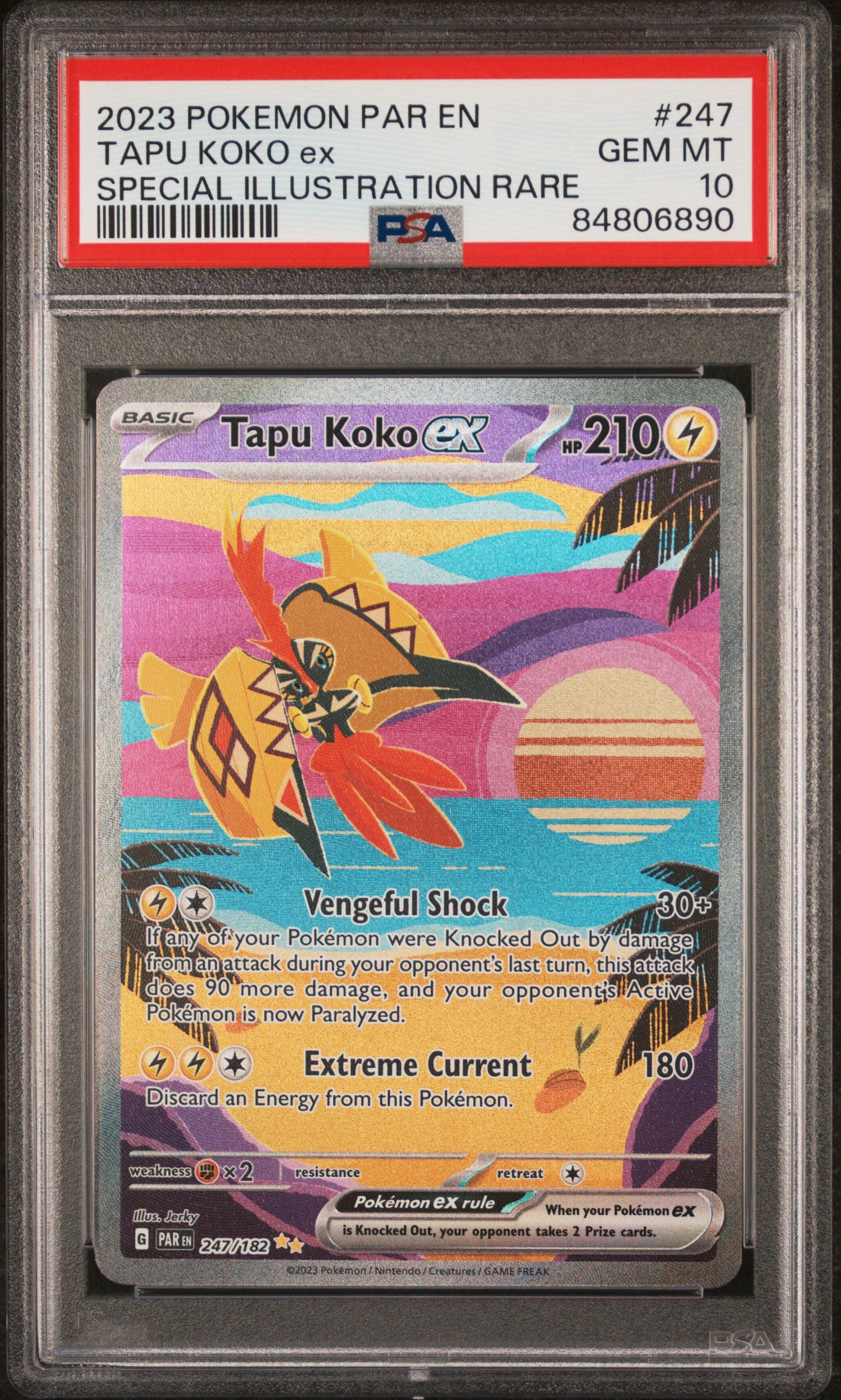 Tapu Koko EX 247/182 Special Illustration Rare Pokemon PSA 10